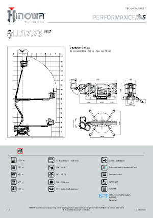 Piattaforme aeree articolate cingolate Hinowa Lightlift 17.75 Performance IIIS MK3
