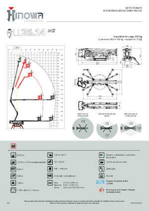 Piattaforme aeree articolate cingolate Hinowa Lightlift 26.14 Performance IIIS MK3