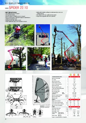 Piattaforme aeree articolate cingolate Platform Basket SPIDER 22.10 ED