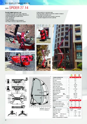 Piattaforme aeree articolate cingolate Platform Basket SPIDER 27.14 E