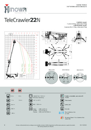 Piattaforme aeree articolate cingolate Hinowa TeleCrawler 22N