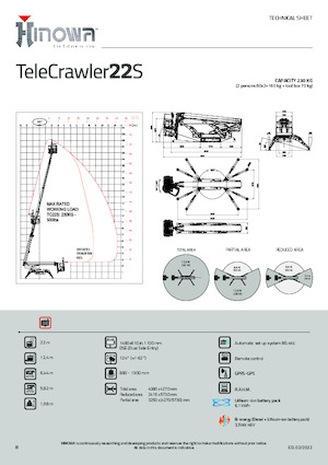 Piattaforme aeree articolate cingolate Hinowa TeleCrawler 22S