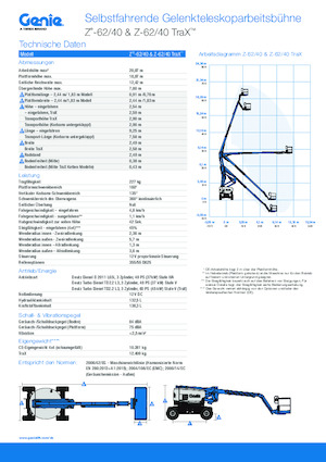 Piattaforme aeree articolate cingolate Genie Z-62/40 TraX