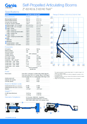 Piattaforme aeree articolate cingolate Genie Z-62/40 TraX