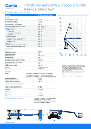 Piattaforme aeree articolate cingolate Genie Z-62/40 TraX