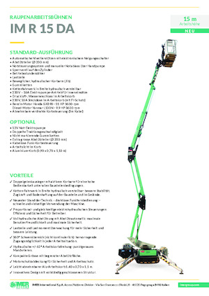 Piattaforme aeree articolate cingolate Imer IM R 15 DA