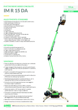 Piattaforme aeree articolate cingolate Imer IM R 15 DA