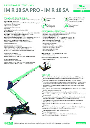Piattaforme aeree articolate cingolate Imer IM R 18 SA Pro