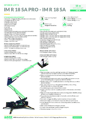 Piattaforme aeree articolate cingolate Imer IM R 18 SA Pro