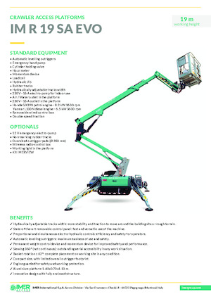Piattaforme aeree articolate cingolate Imer IM R 19 SA Evo