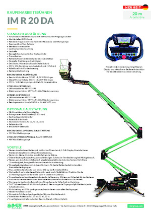 Piattaforme aeree articolate cingolate Imer IM R 20 DA