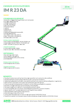 Piattaforme aeree articolate cingolate Imer IM R 23 DA