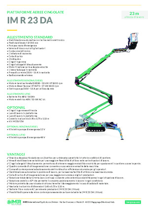 Piattaforme aeree articolate cingolate Imer IM R 23 DA