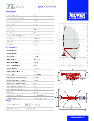 Piattaforme aeree articolate cingolate TEUPEN TL72A 
