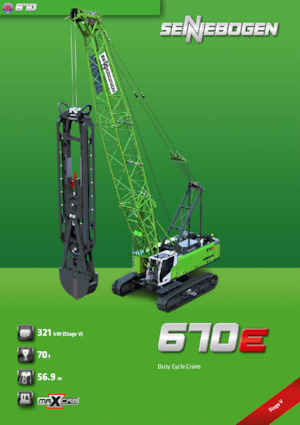 Gru cingolate - braccio a traliccio Sennebogen 670E