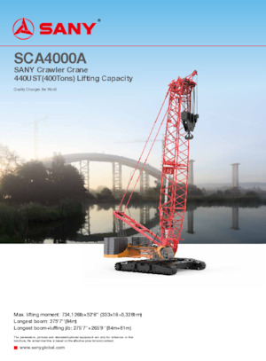 Gru cingolate - braccio a traliccio Sany SCA4000A