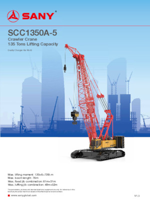 Gru cingolate - braccio a traliccio Sany SCC1350A-5