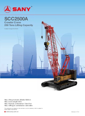 Gru cingolate - braccio a traliccio Sany SCC2500A