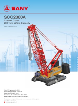 Gru cingolate - braccio a traliccio Sany SCC2800A