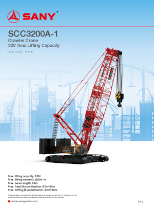 Gru cingolate - braccio a traliccio Sany SCC3200A-1