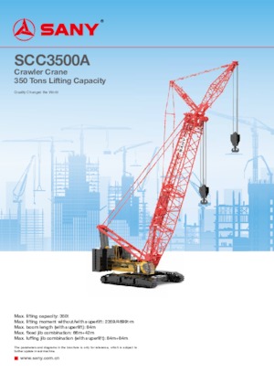 Gru cingolate - braccio a traliccio Sany SCC3500A