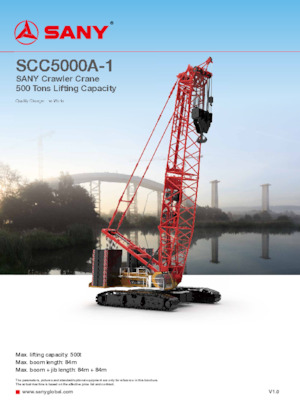 Gru cingolate - braccio a traliccio Sany SCC5000A-1