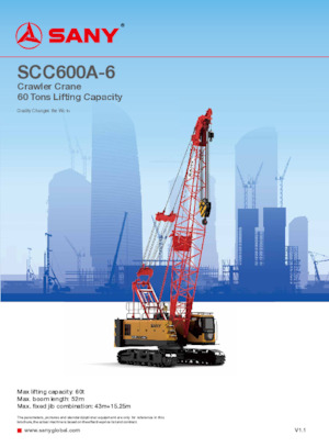 Gru cingolate - braccio a traliccio Sany SCC600A-6