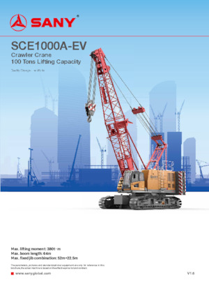 Gru cingolate - braccio a traliccio Sany SCE1000A-EV