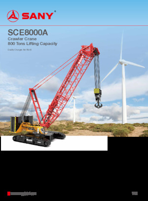 Gru cingolate - braccio a traliccio Sany SCE8000A