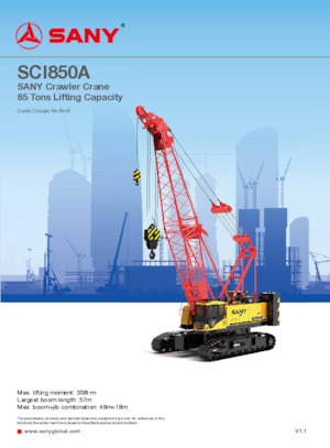 Gru cingolate - braccio a traliccio Sany SCI850A