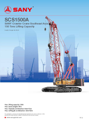 Gru cingolate - braccio a traliccio Sany SCS1500A