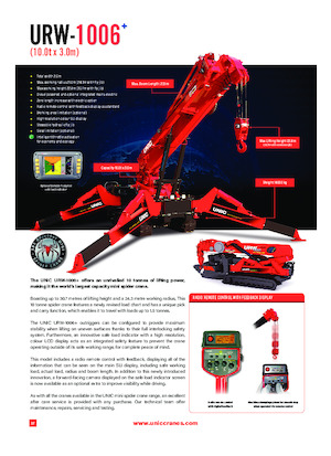 Gru cingolate - braccio telescopico UNIC URW-1006