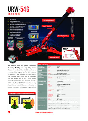 Gru cingolate - braccio telescopico UNIC URW-546