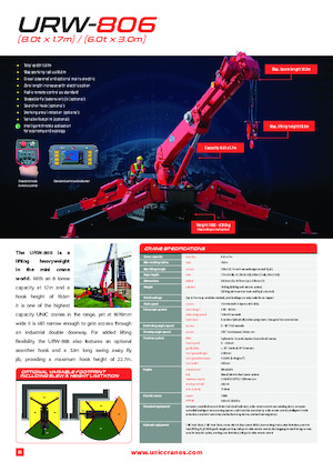 Gru cingolate - braccio telescopico UNIC URW-806