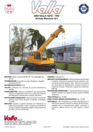 Gru cingolate - braccio telescopico Valla 120 TRX-D