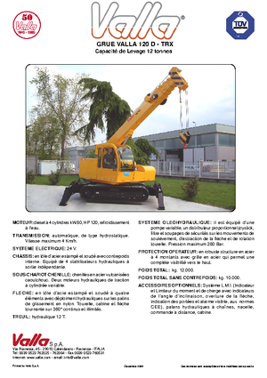 Gru cingolate - braccio telescopico Valla 120 TRX-D