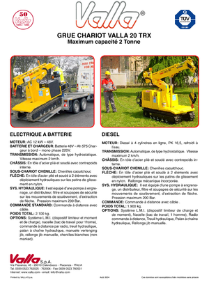 Gru cingolate - braccio telescopico Valla 20 TRX-D