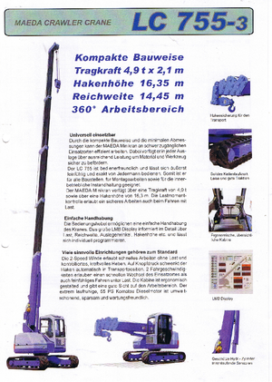Gru cingolate - braccio telescopico Maeda LC 755-3