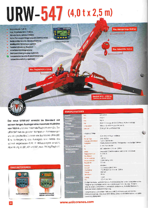 Gru cingolate - braccio telescopico UNIC URW-547