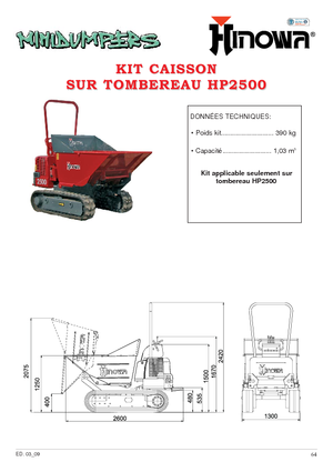 Dumper cingolati Hinowa HP 2500