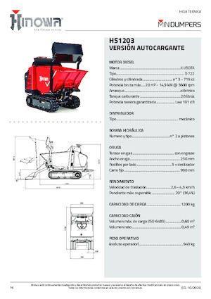 Dumper cingolati Hinowa HS1203