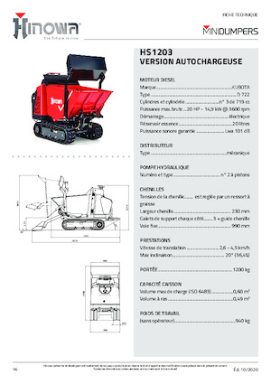 Dumper cingolati Hinowa HS1203