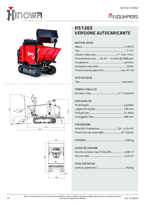 Dumper cingolati Hinowa HS1203