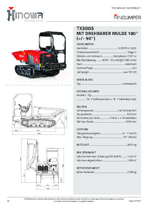 Dumper cingolati Hinowa TX3005
