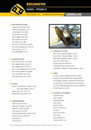 Escavatori cingolati PowerPlus PP220E-IX 