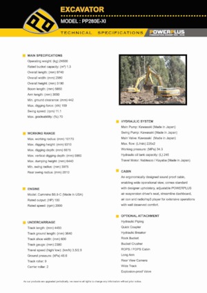 Escavatori cingolati PowerPlus PP280E-XI