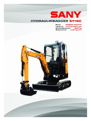 Miniescavatori Sany SY18C