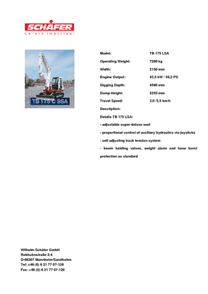 Escavatori cingolati Takeuchi TB 175