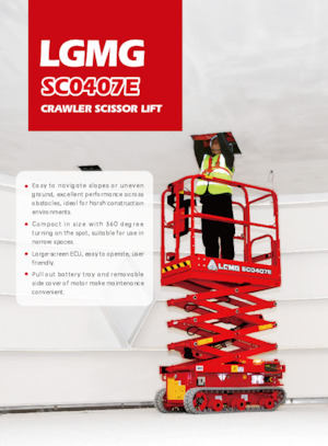 Piattaforme aeree verticali a pantografo cingolate LGMG  SC1532E