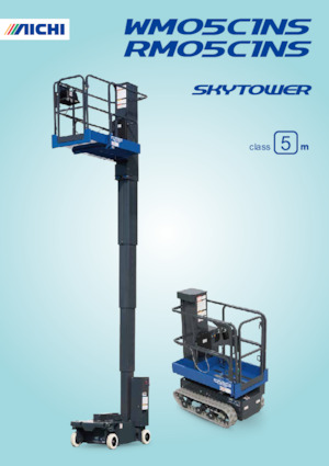 Piattaforme aeree verticali a pantografo cingolate Aichi SKYTOWER RM05C1NS